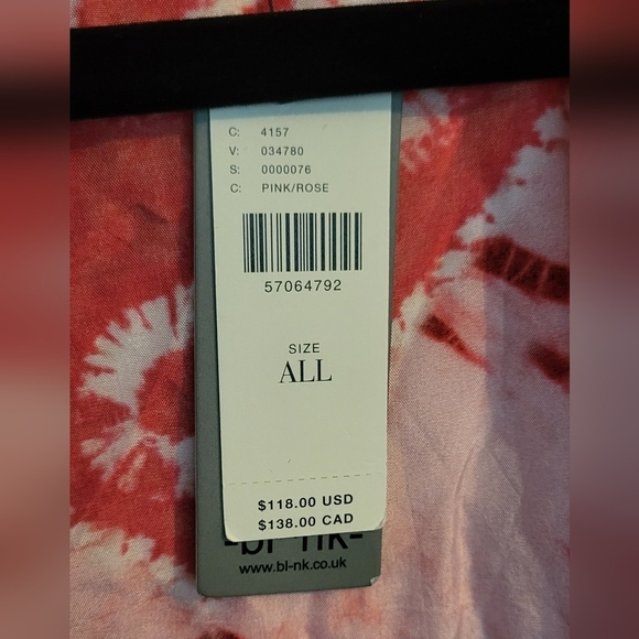 AnthropologieBI-nk London Lia Shibori Kimono Pink Tie Dye - Picture 7 of 9